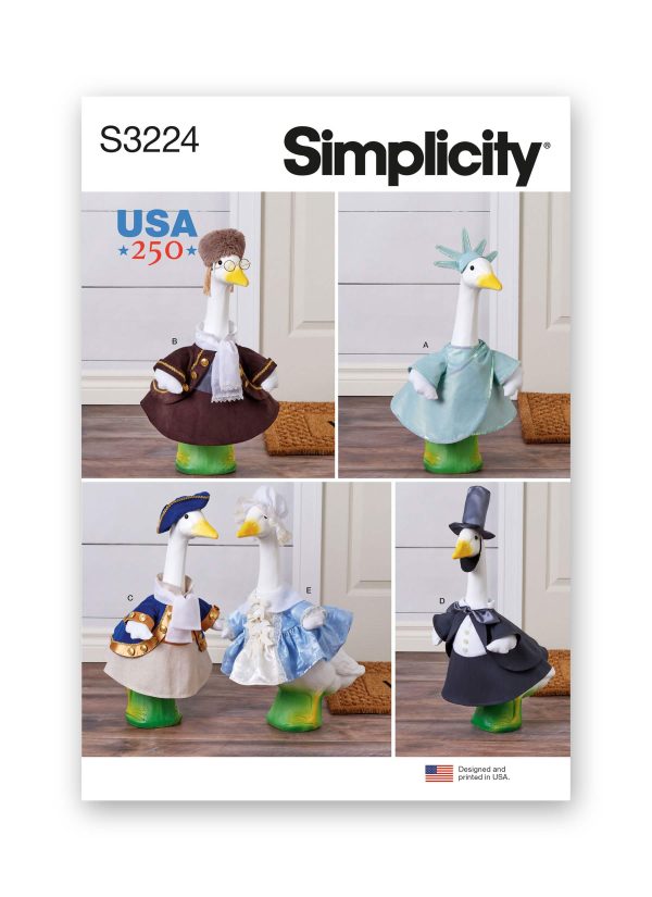 Simplicity Sewing Pattern S3224 America 250 Porch Geese Clothes