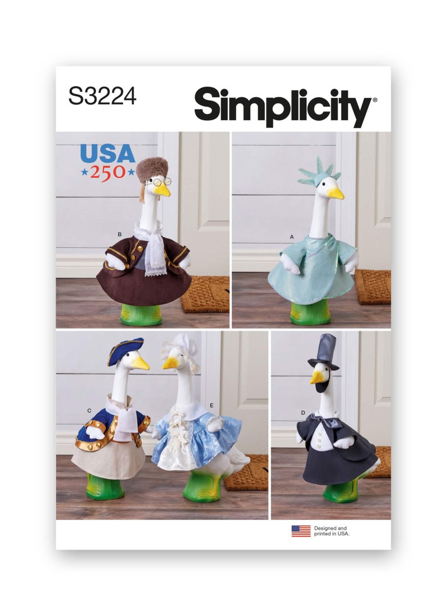 Simplicity Sewing Pattern S3224 America 250 Porch Geese Clothes
