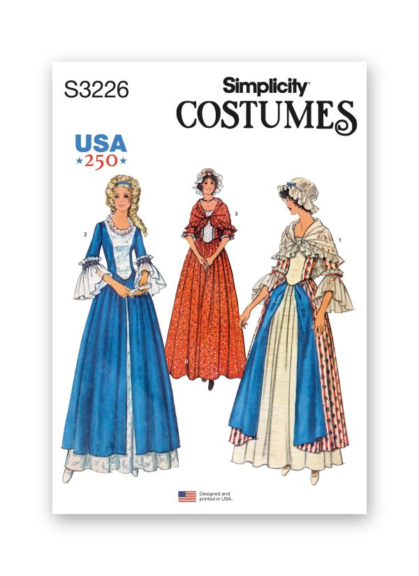 Simplicity Sewing Pattern S3226 Misses' Colonial Patriots Costumes