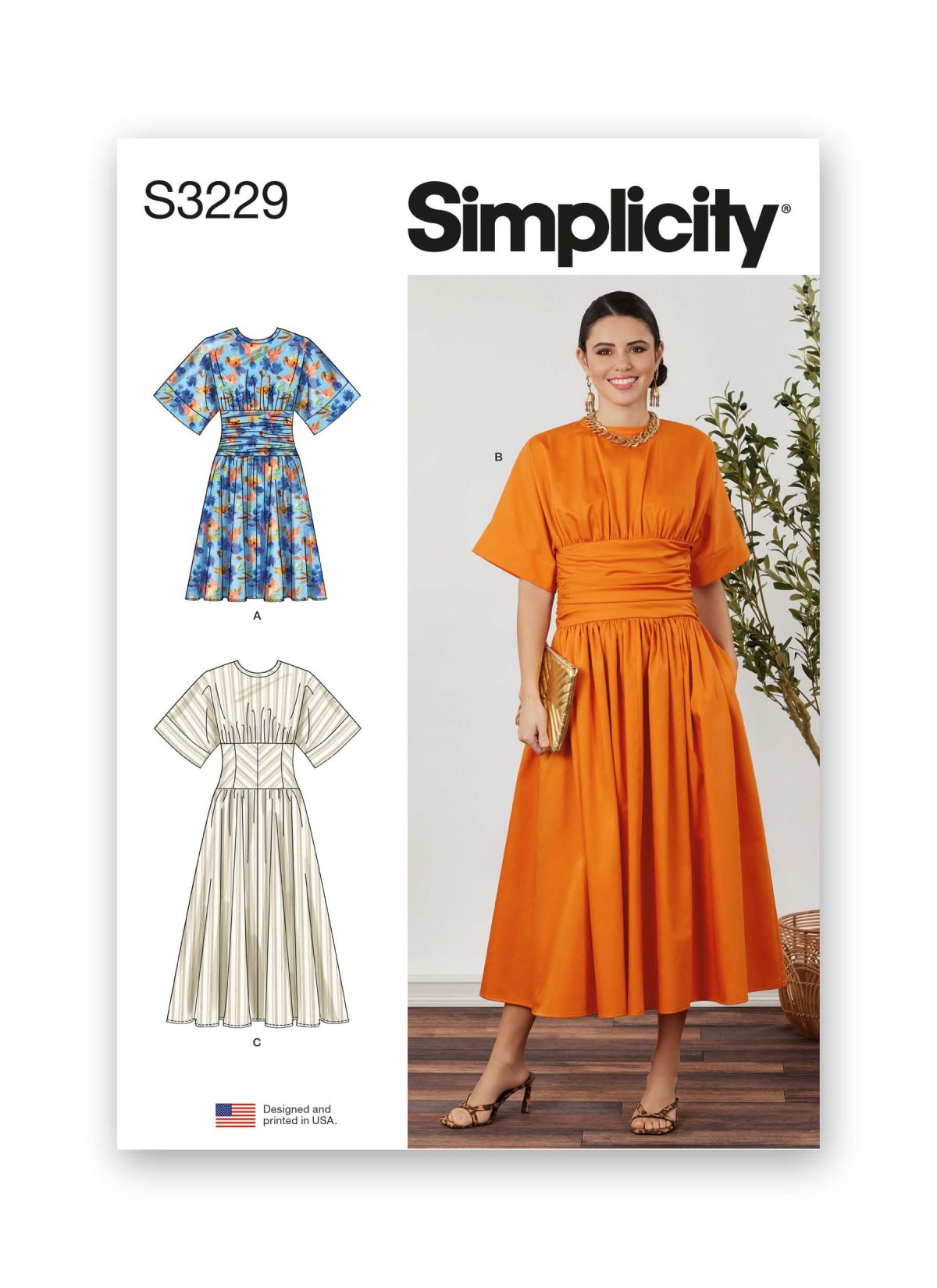 Simplicity Sewing Pattern S3229 Misses' and Women's Midi Dress in Two Lengths