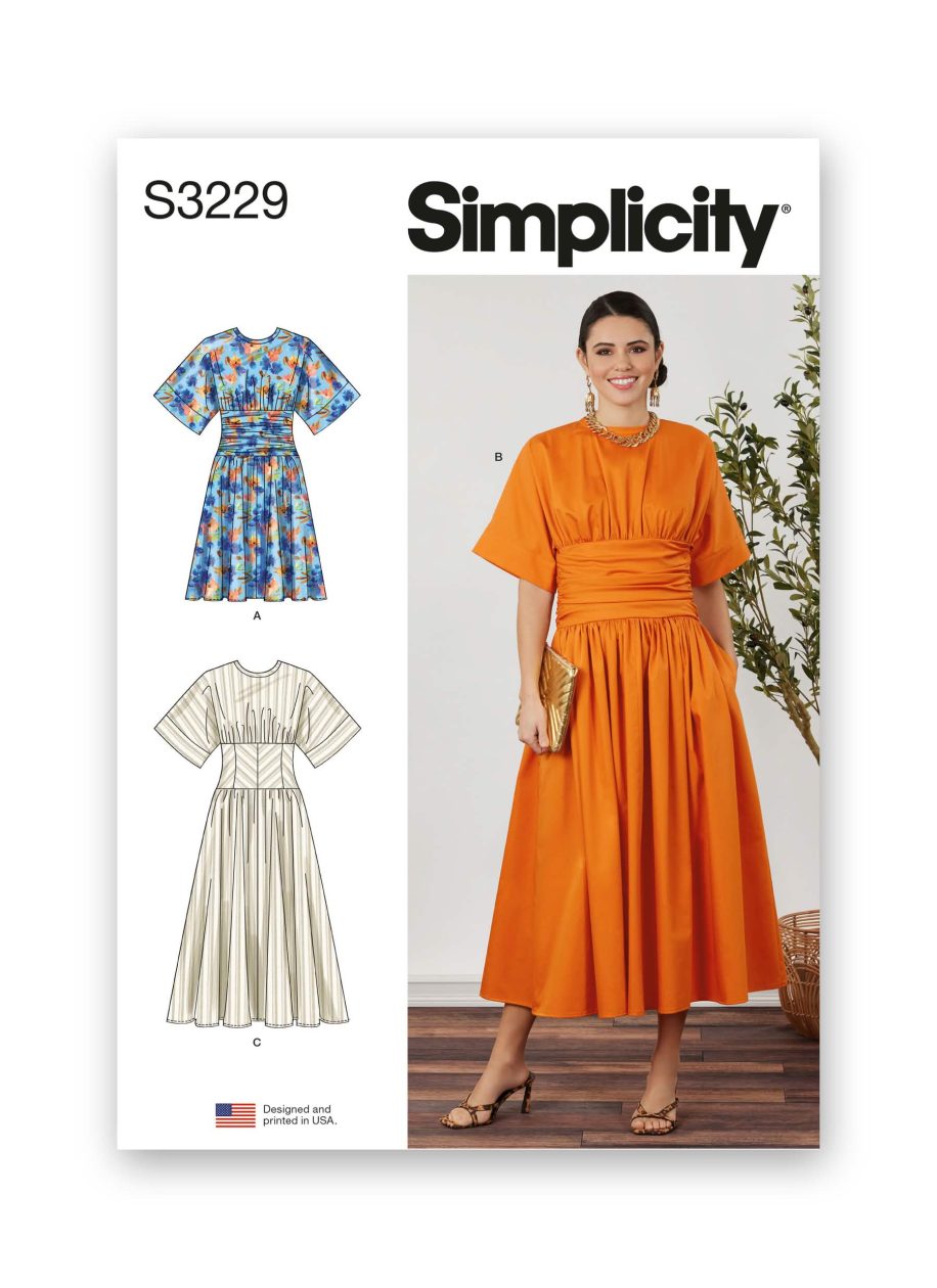 Simplicity Sewing Pattern S3229 Misses' and Women's Midi Dress in Two Lengths