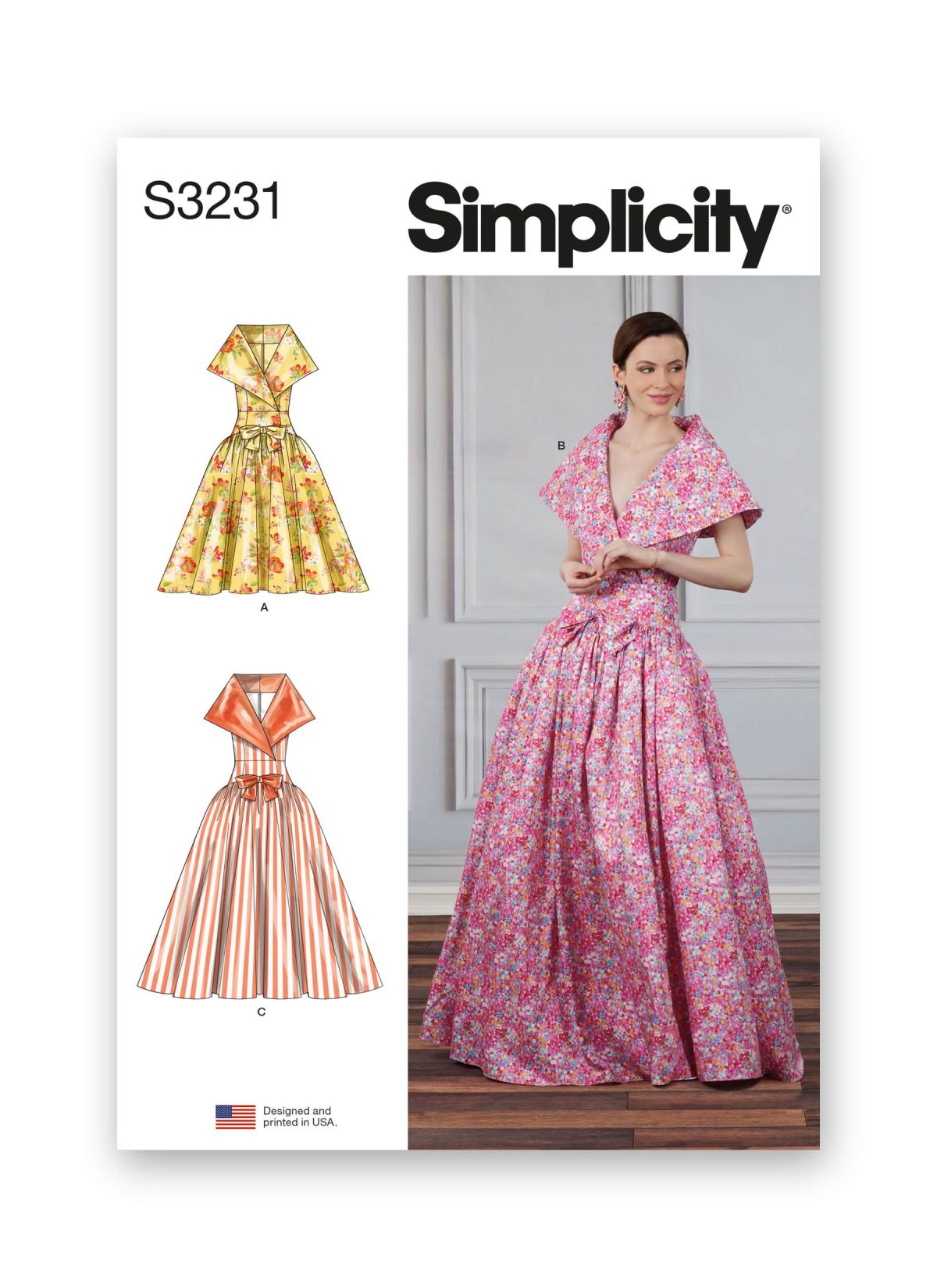 Simplicity Sewing Pattern S3231 Misses' Drop Waist Dress in Two Lengths