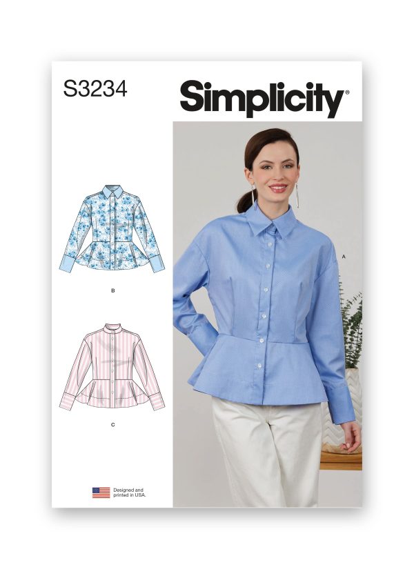Simplicity Sewing Pattern S3234 Misses' Peplum Shirt