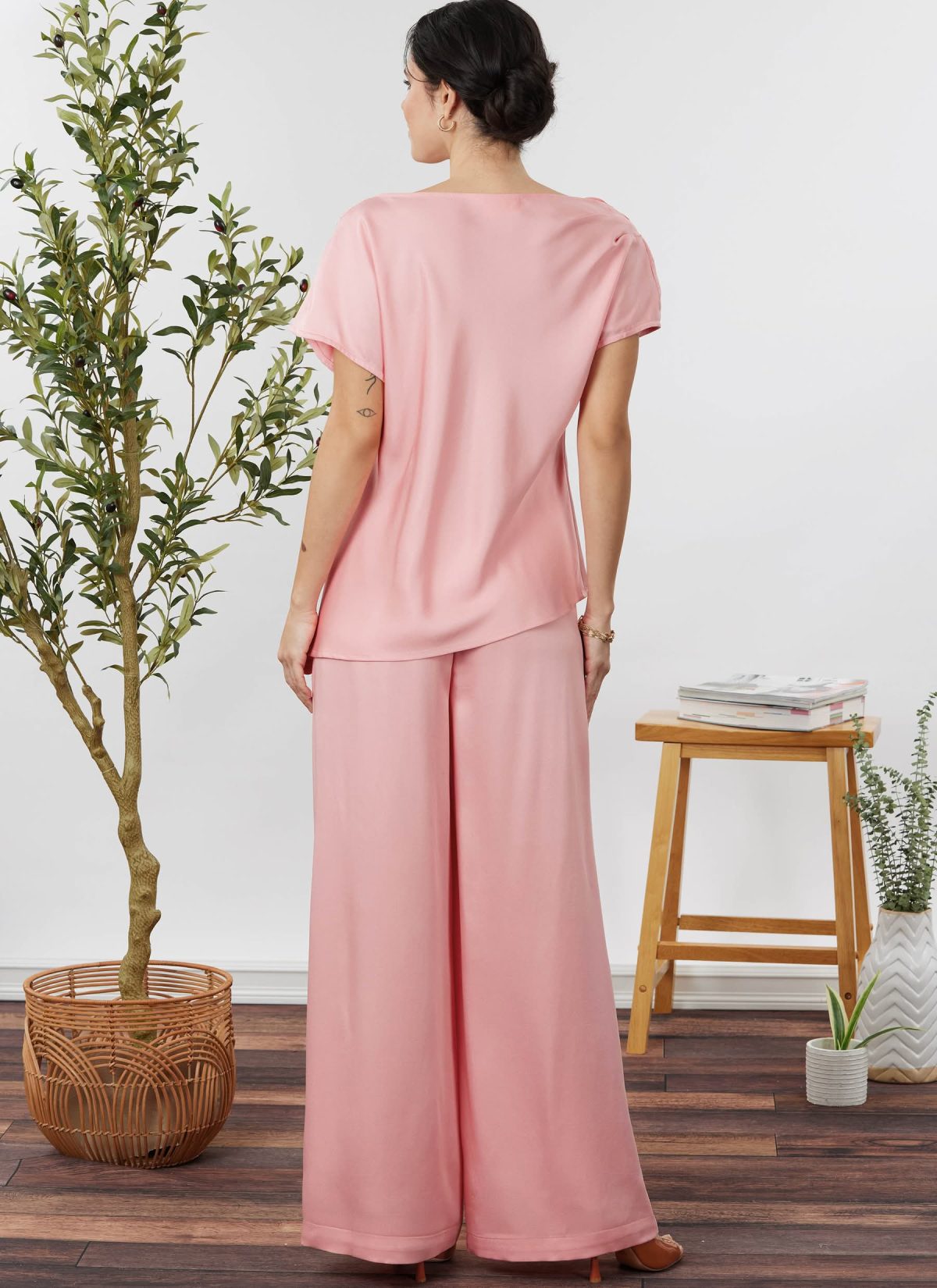 Simplicity Sewing Pattern S3239 Misses' and Women's Draped Asymmetrical Top and Pull-On Trousers