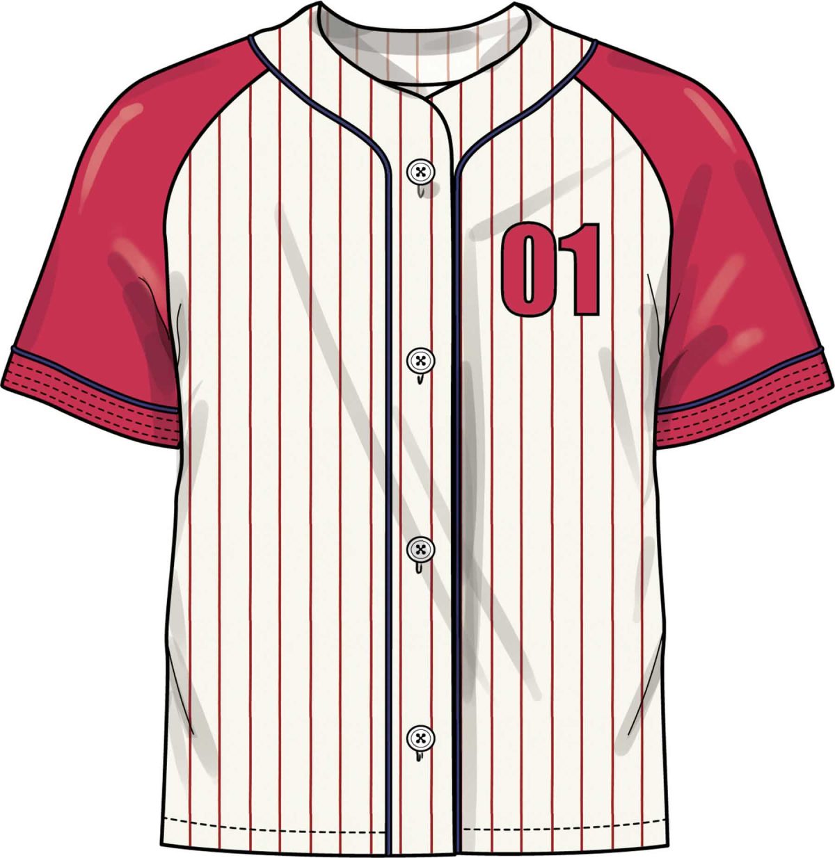 Simplicity Sewing Pattern S3241 Unisex Baseball Top