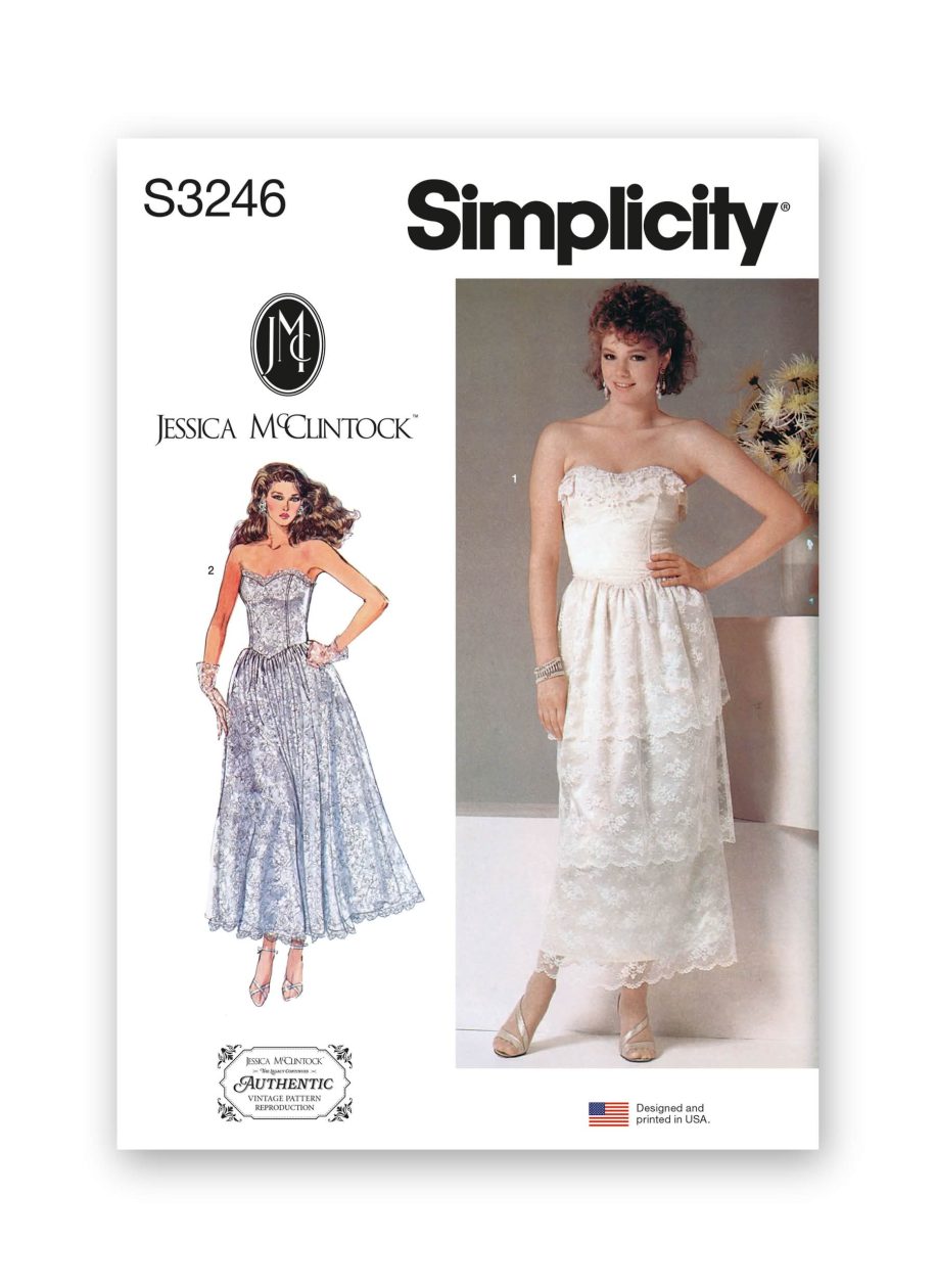 Simplicity Sewing Pattern S3246 Misses' and Miss Petite Lined Dresses by Jessica McClintock