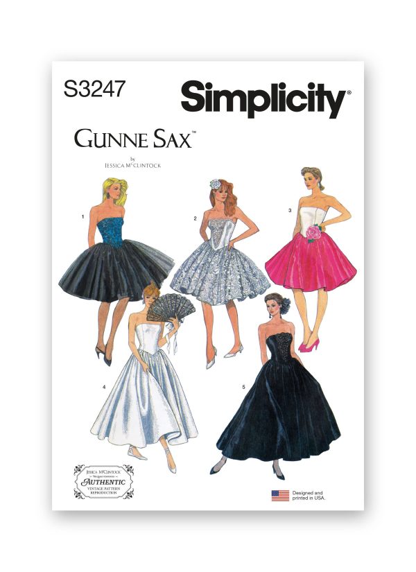 Simplicity Sewing Pattern S3247 Misses' and Miss Petite Dresses Gunne Sax by Jessica McClintock