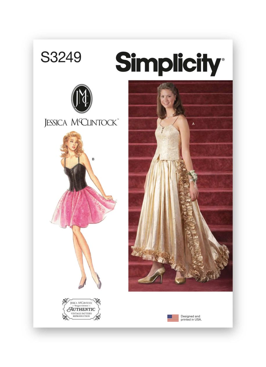 Simplicity Sewing Pattern S3249 Misses' and Miss Petite Two Piece Dress by Jessica McClintock