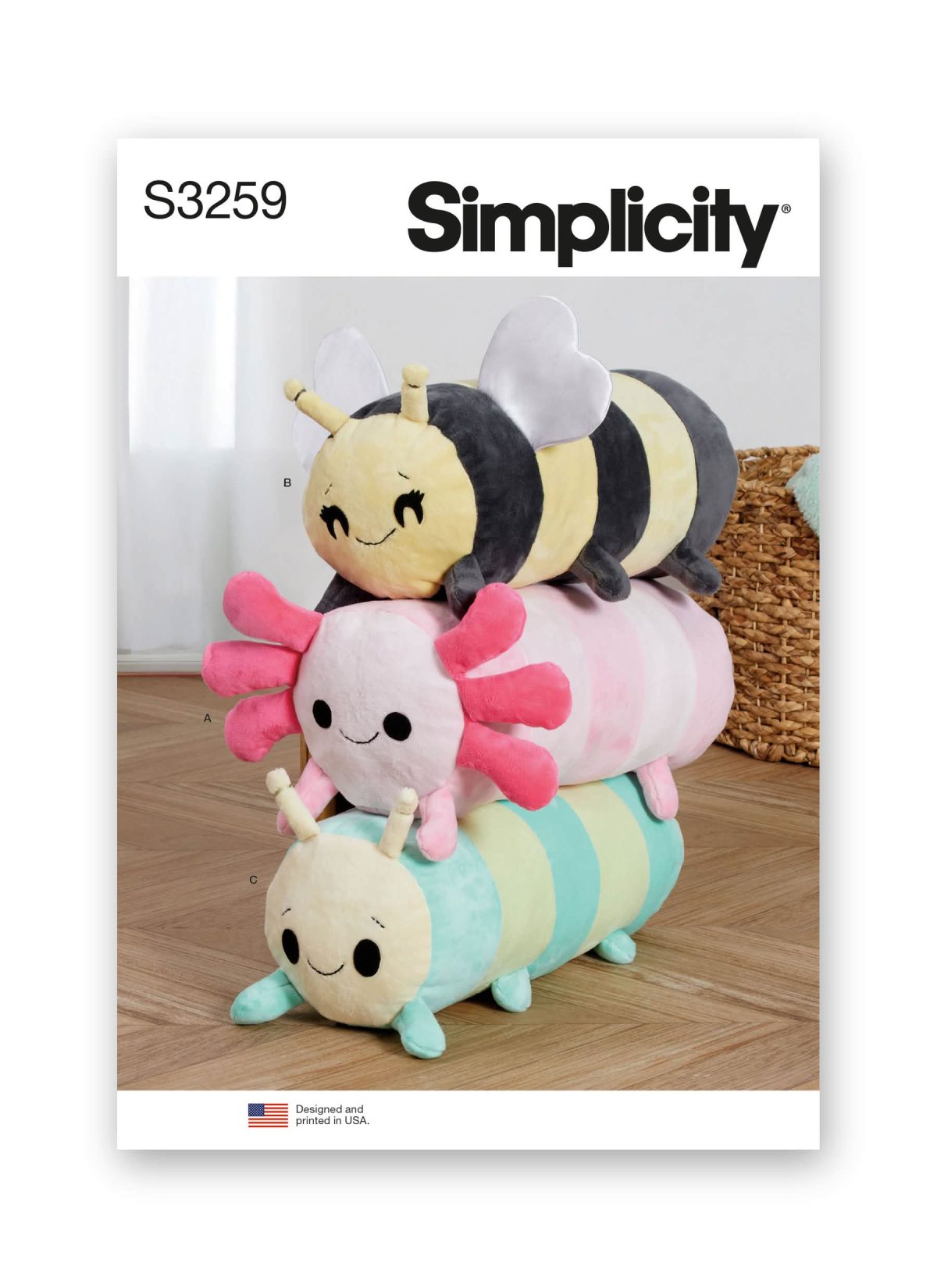 Simplicity Sewing Pattern S3259 Animal and Insect Plushies