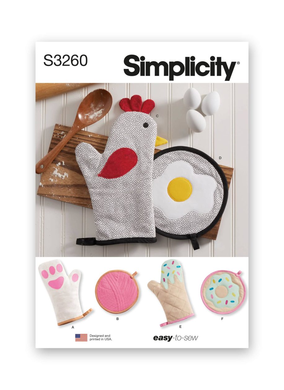 Simplicity Sewing Pattern S3260 Oven Mitts and Pot Holders