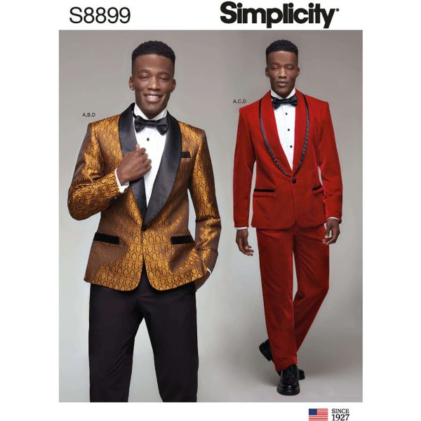 Simplicity Sewing Pattern S8899 Men's Tuxedo Jackets, Pants and Bow Tie