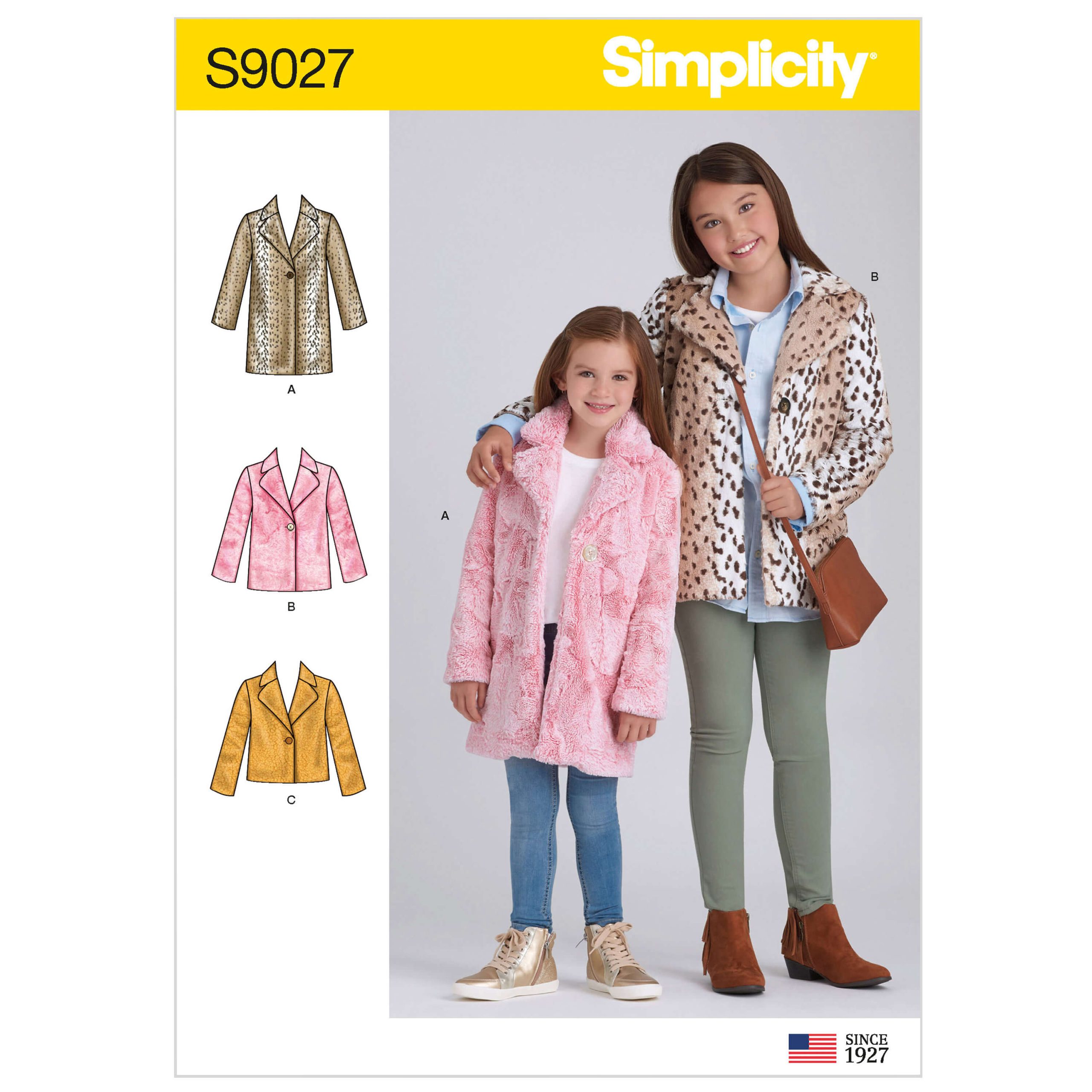 Simplicity Sewing Pattern S9027 Children’s & Girls’ Lined Coat - Sewdirect