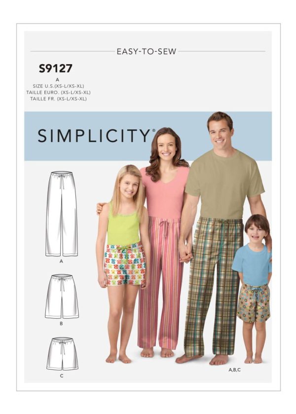 Simplicity Sewing Pattern S9127 Unisex Sleepwear