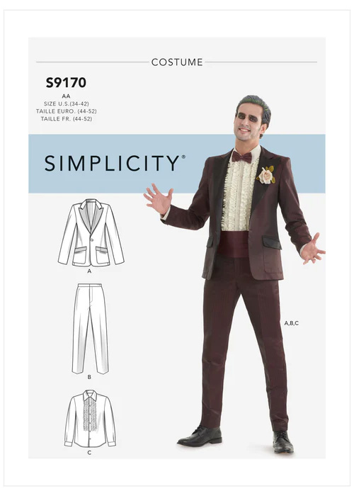 Simplicity 9170 Men's Tuxedo Costumes Pattern
