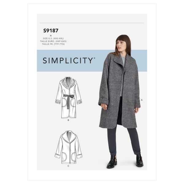 Simplicity Sewing Pattern S9187 Misses' Jacket and Coats