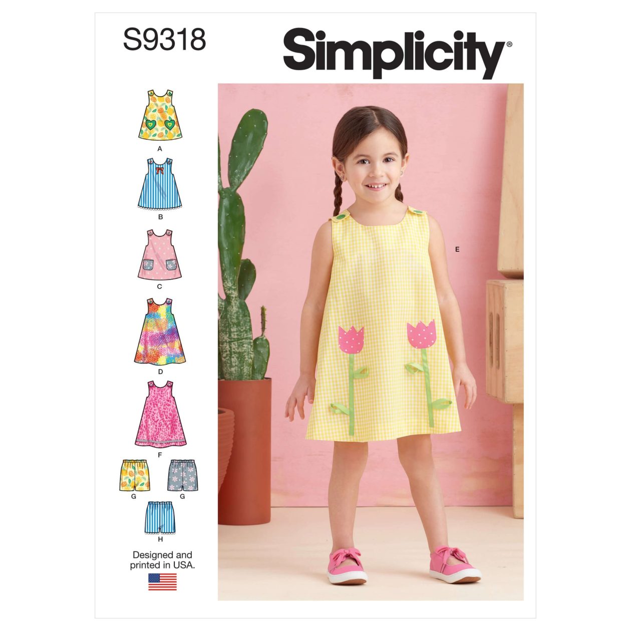 Simplicity Sewing Pattern S9318 Toddlers' Tops, Dresses, and Shorts