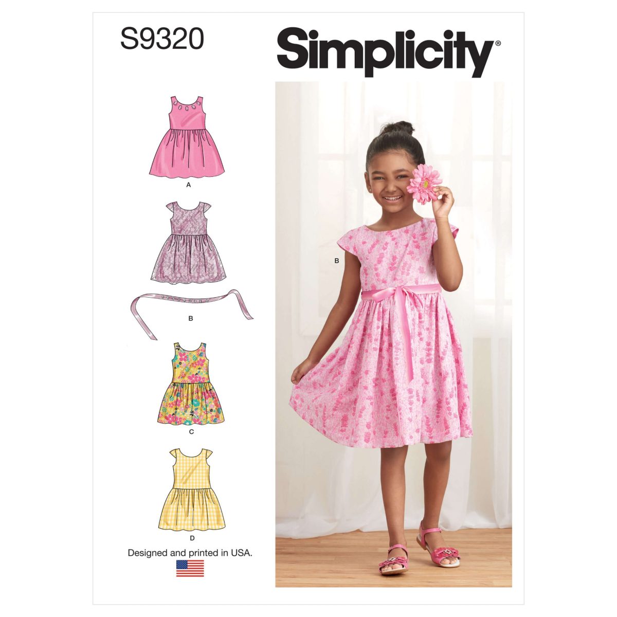 Simplicity Sewing Pattern S9320 Children's Dresses with gathered skirts