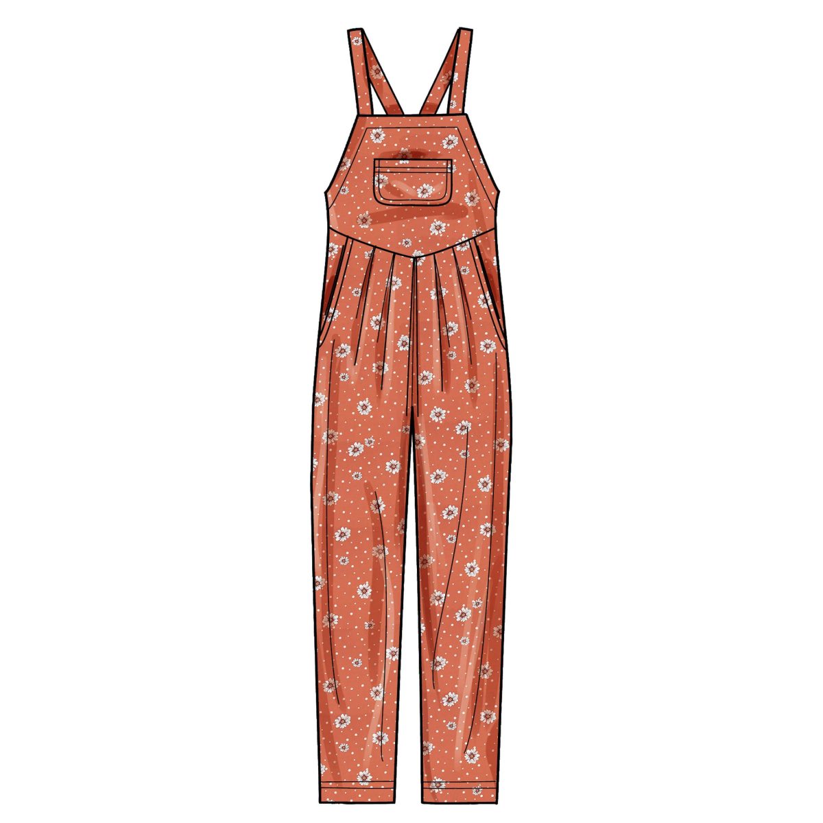 Simplicity Sewing Pattern S9382 Misses' Overall with Shaped Raised Waist and Back Ties