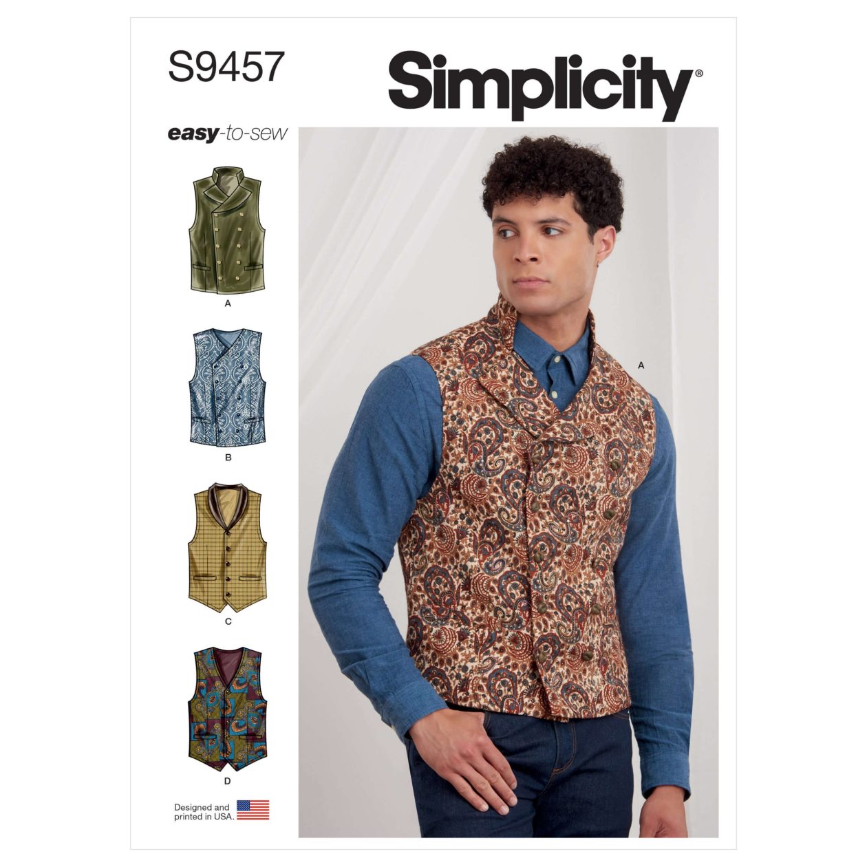 Simplicity Sewing Pattern S9457 Men's Waistcoats Sewdirect
