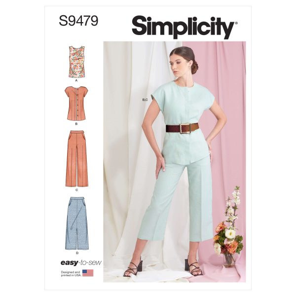 Simplicity Sewing Pattern S9479 Misses' Trousers, Skirt, Jacket and Top