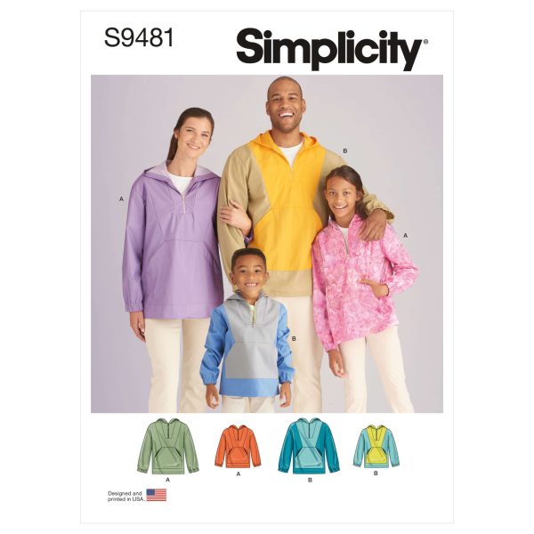 Simplicity Sewing Pattern S9481 Unisex Tops for Children, Teens and Adults