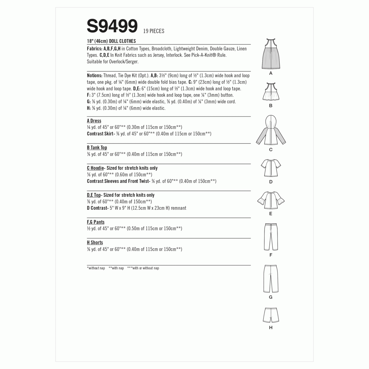 Simplicity Sewing Pattern S9504 Children's Jacket, Skirt, Cropped Trousers and Bag