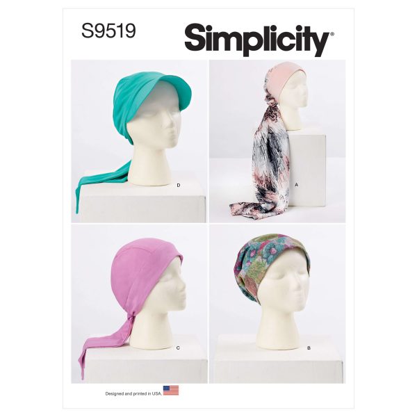 Simplicity Sewing Pattern S9519 Head Wraps and Hats