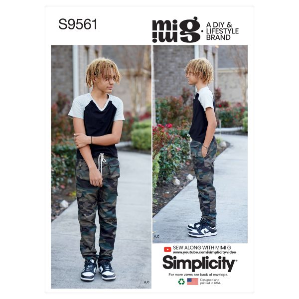Simplicity Sewing Pattern S9561 Boys' Knit Top and Woven Trousers and Shorts