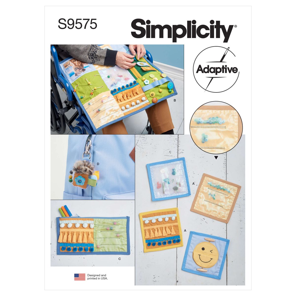 Simplicity Sewing Pattern S9575Fidget Pages, Quilt, Zipper Case and Key Fob