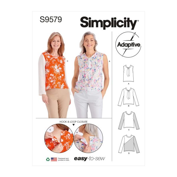 Simplicity Sewing Pattern S9579 Misses' Adaptive Tops