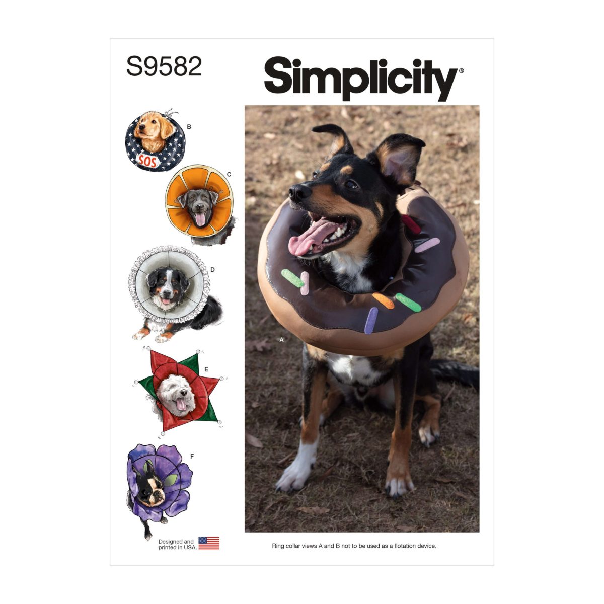 Simplicity Sewing Pattern S9582 Pet Elizabethan Collars by Carla