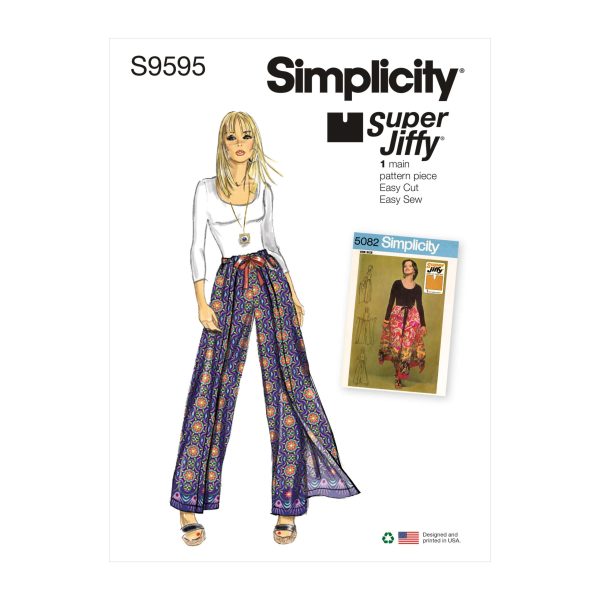 Simplicity Sewing Pattern S9595 Misses' Super Jiffy Wrap and Tie Trouserskirt