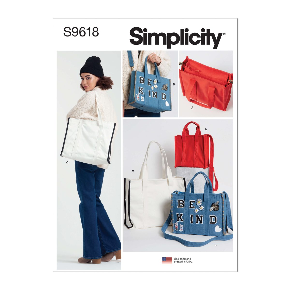Simplicity Sewing Pattern S9618 Tote Bags