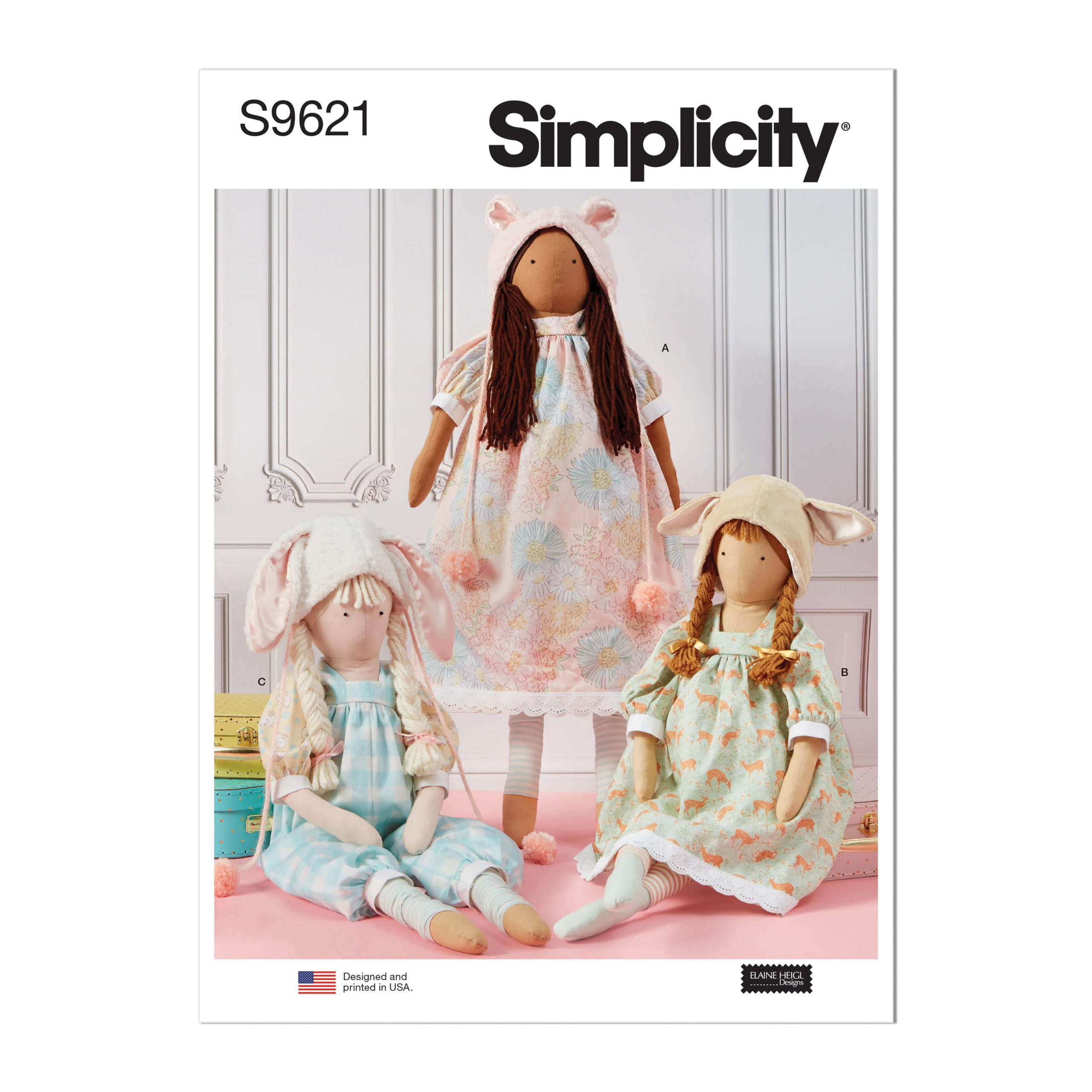 Simplicity Sewing Pattern S9621 Lanky Plush Dolls and Clothes by
