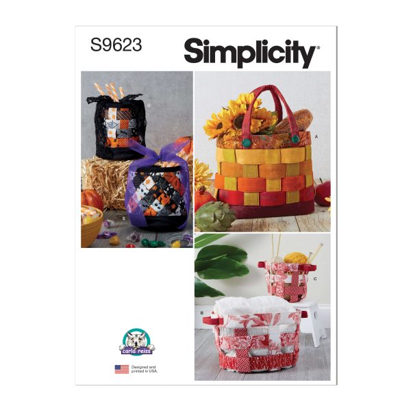 Simplicity Sewing Pattern S9623 Fabric Baskets by Carla Reiss Design