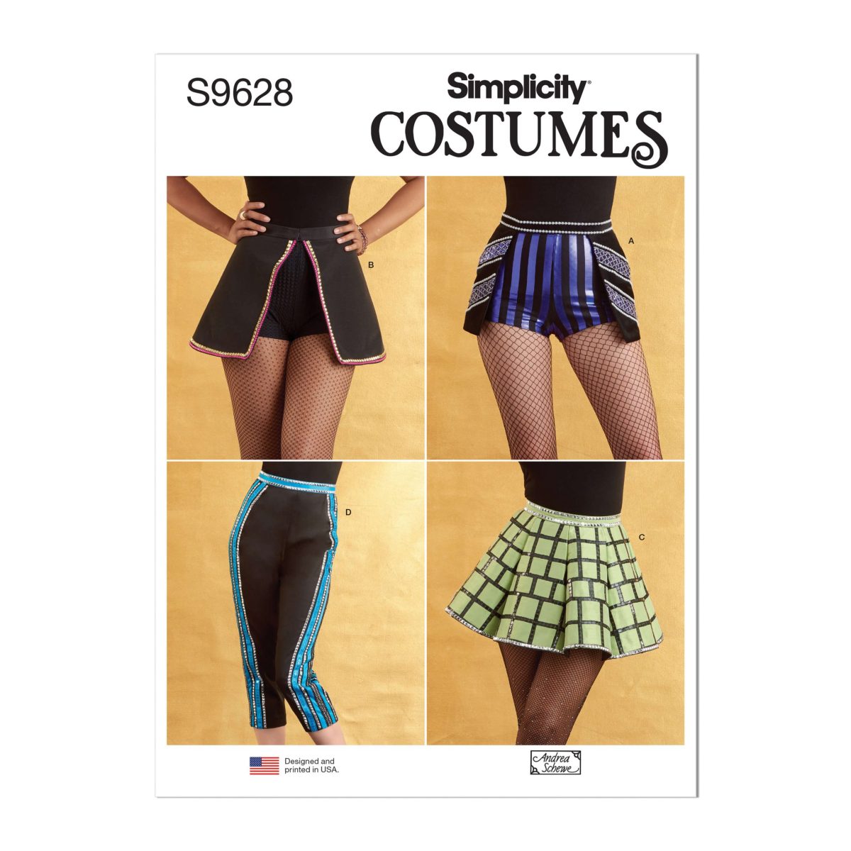 Simplicity Sewing Pattern S9628 Misses' Costume Skirts, Trousers and Shorts by Andrea Schewe Designs