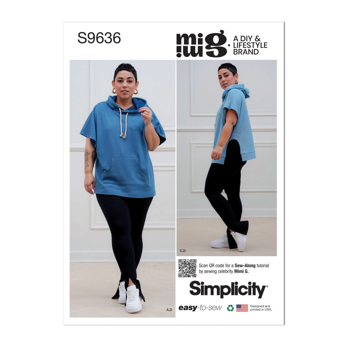 Simplicity Sewing Pattern S9636 Misses' Hoodies and Leggings by Mimi G