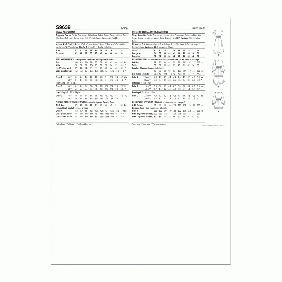 Simplicity Sewing Pattern S9639 Misses' Midi Wrap Dress