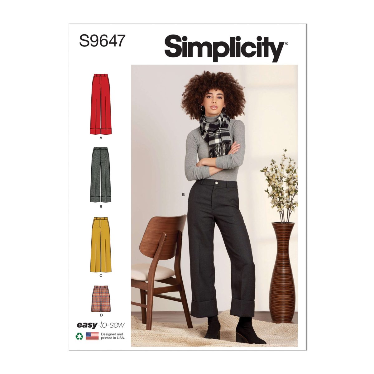 Simplicity Sewing Pattern S9647 Misses' Trousers and Shorts