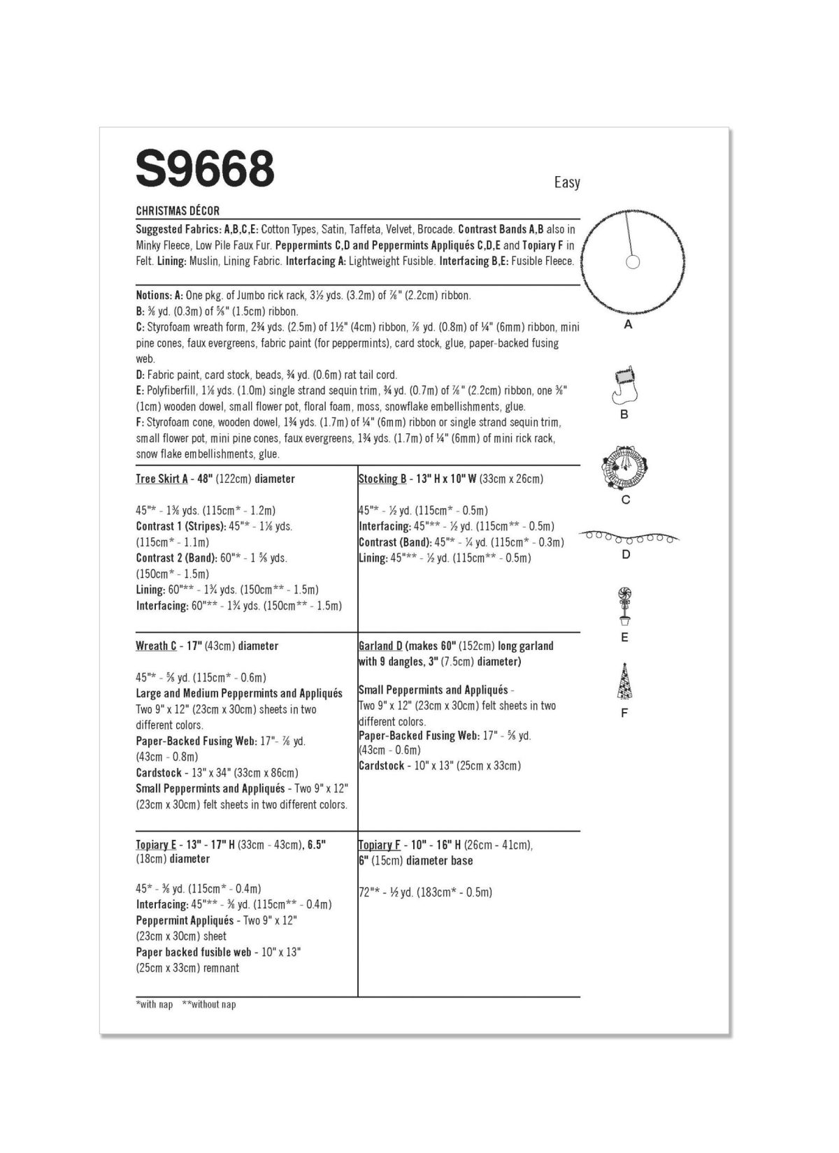Simplicity Sewing Pattern S9668 Christmas D?cor