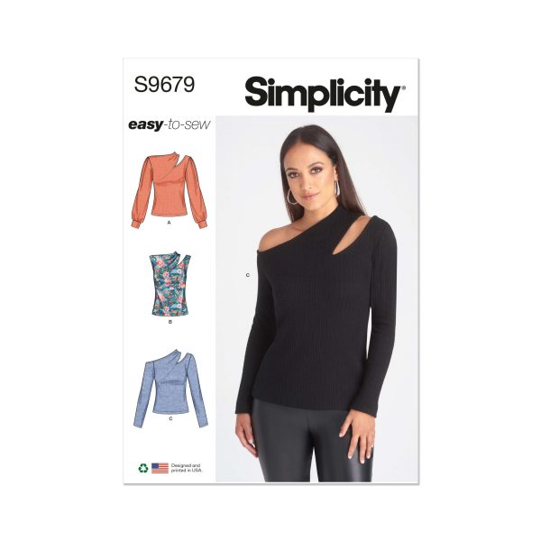 Simplicity Sewing Pattern S9679 Misses' Knit Top with Sleeve Variations