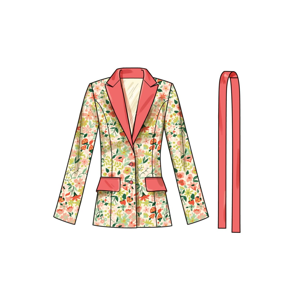 Simplicity Sewing Pattern S9688 Misses' and Women's Jacket with Tie Belt