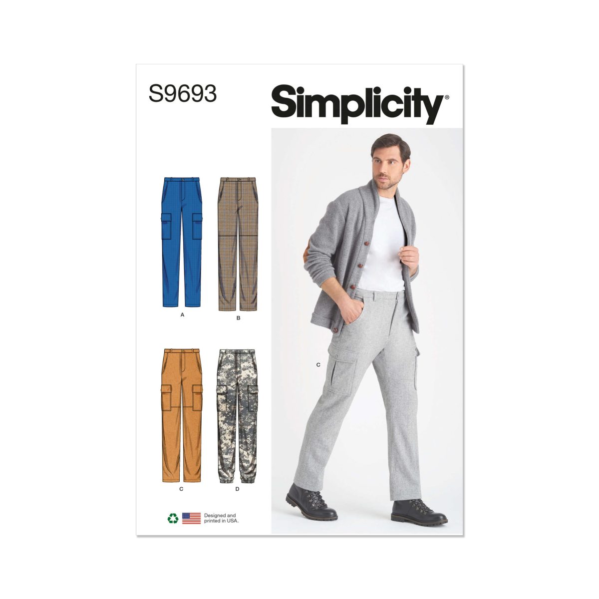 Simplicity Sewing Pattern S9693 Men's Cargo Trousers