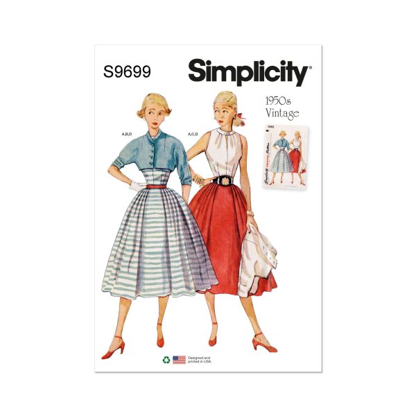 Simplicity Sewing Pattern S9699 Misses' Vintage Skirt, Blouse and Jacket