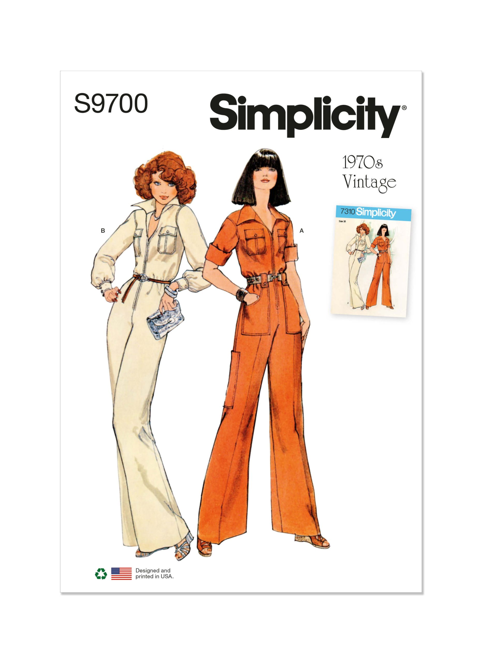 Simplicity Sewing Pattern S9700 Misses' Vintage Jumpsuit - Sewdirect