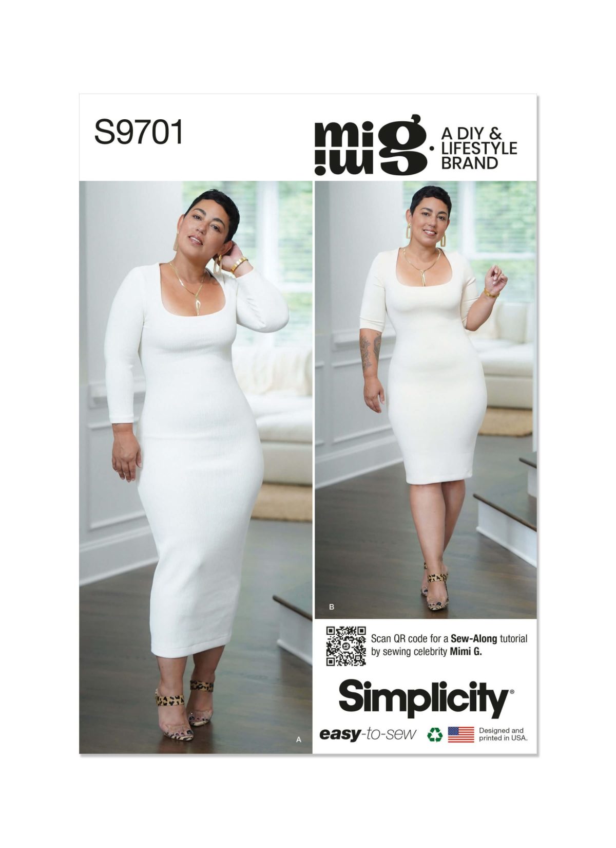 Simplicity Sewing Pattern S9701 Misses' Knit Dress in Two Lengths by Mimi G Style