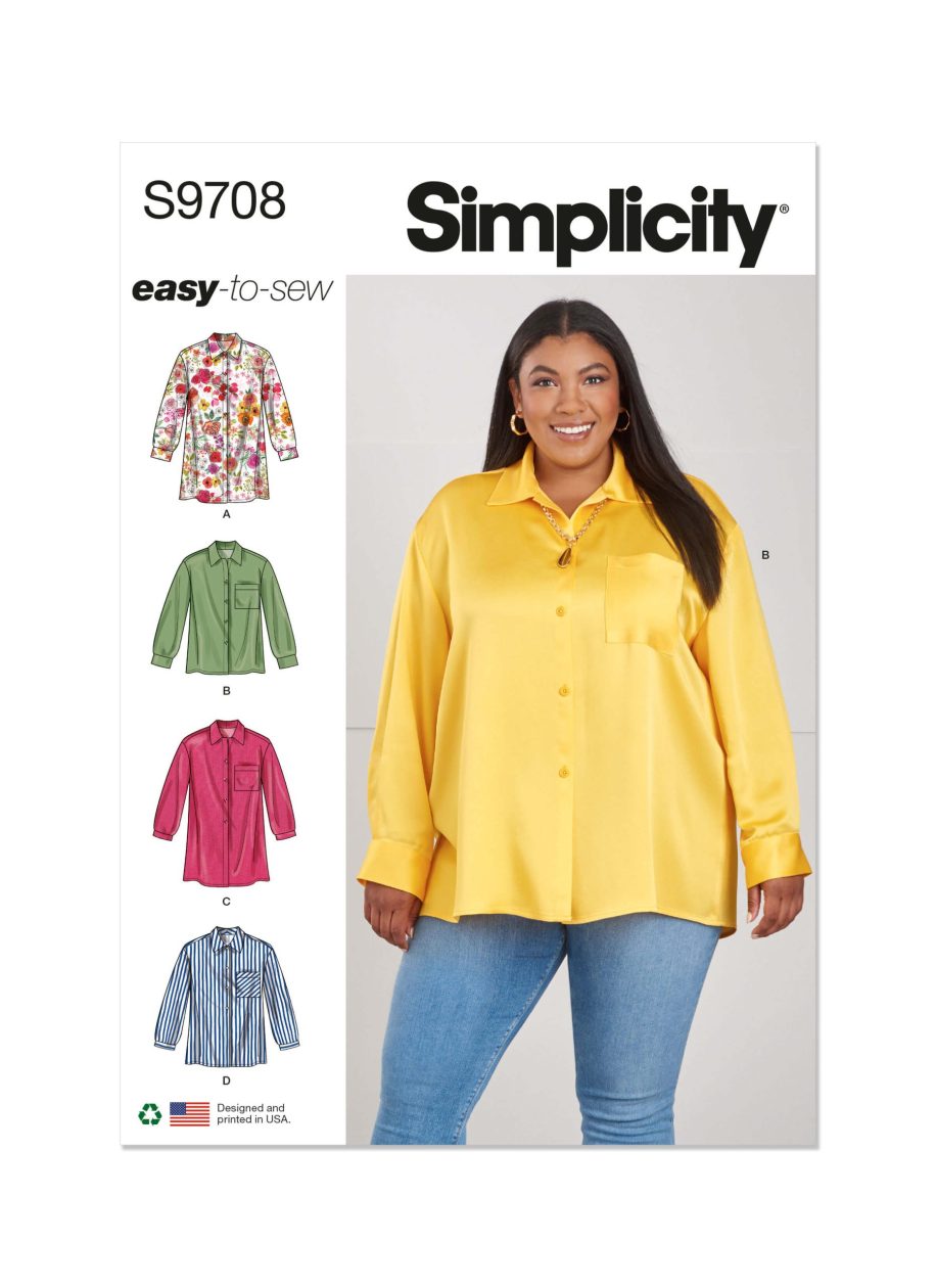 Simplicity Sewing Pattern S9708 Women's Shirts