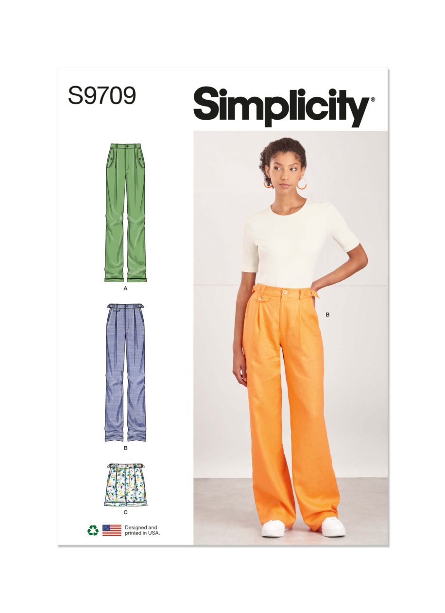 Simplicity Sewing Pattern S9709 Misses' Trousers and Shorts
