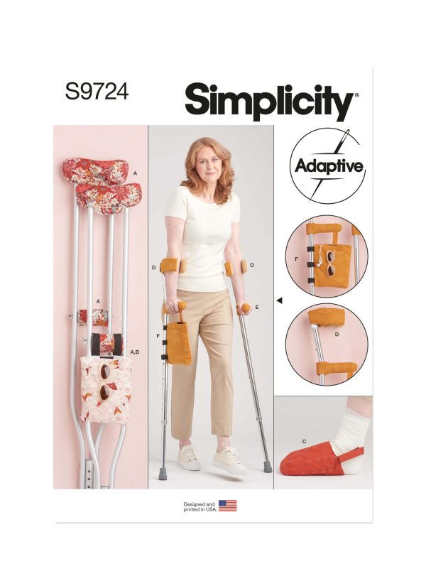 Simplicity Sewing Pattern S9724 Crutch Pads, Bag and Toe Cover