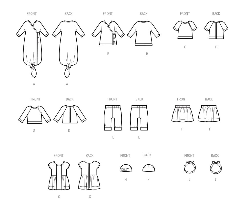 Simplicity Sewing Pattern S9727 15″ Baby Doll Clothes, Hat and Headband ...
